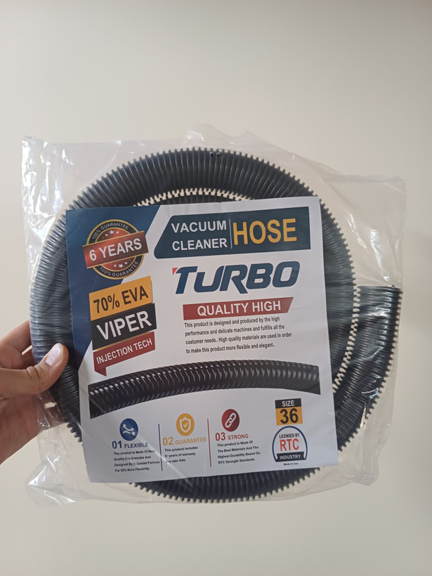 خرطومی جاروبرقی سایز 36 تزریقی TURBO با 6 سال گارانتی 185 سانتی