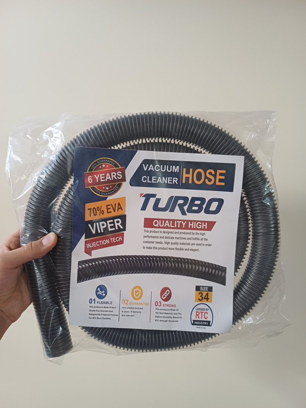 خرطومی جاروبرقی سایز 34 تزریقی TURBO با 6 سال گارانتی 185 سانتی